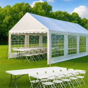 Party Combo 2: Guest Favorite 20x20 Tent + 6 Tables + 40 Chairs